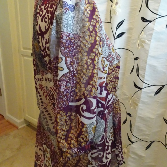 Anthropologie Ladies Size L Paisley Blouse Spring/Summer Deep V-Neck - Picture 7 of 8